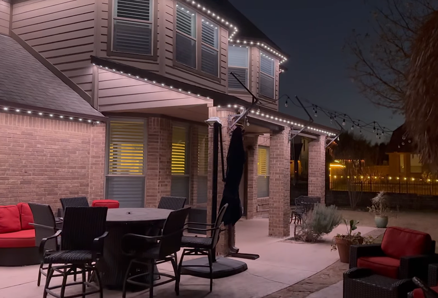 white permanant outdoor lighting