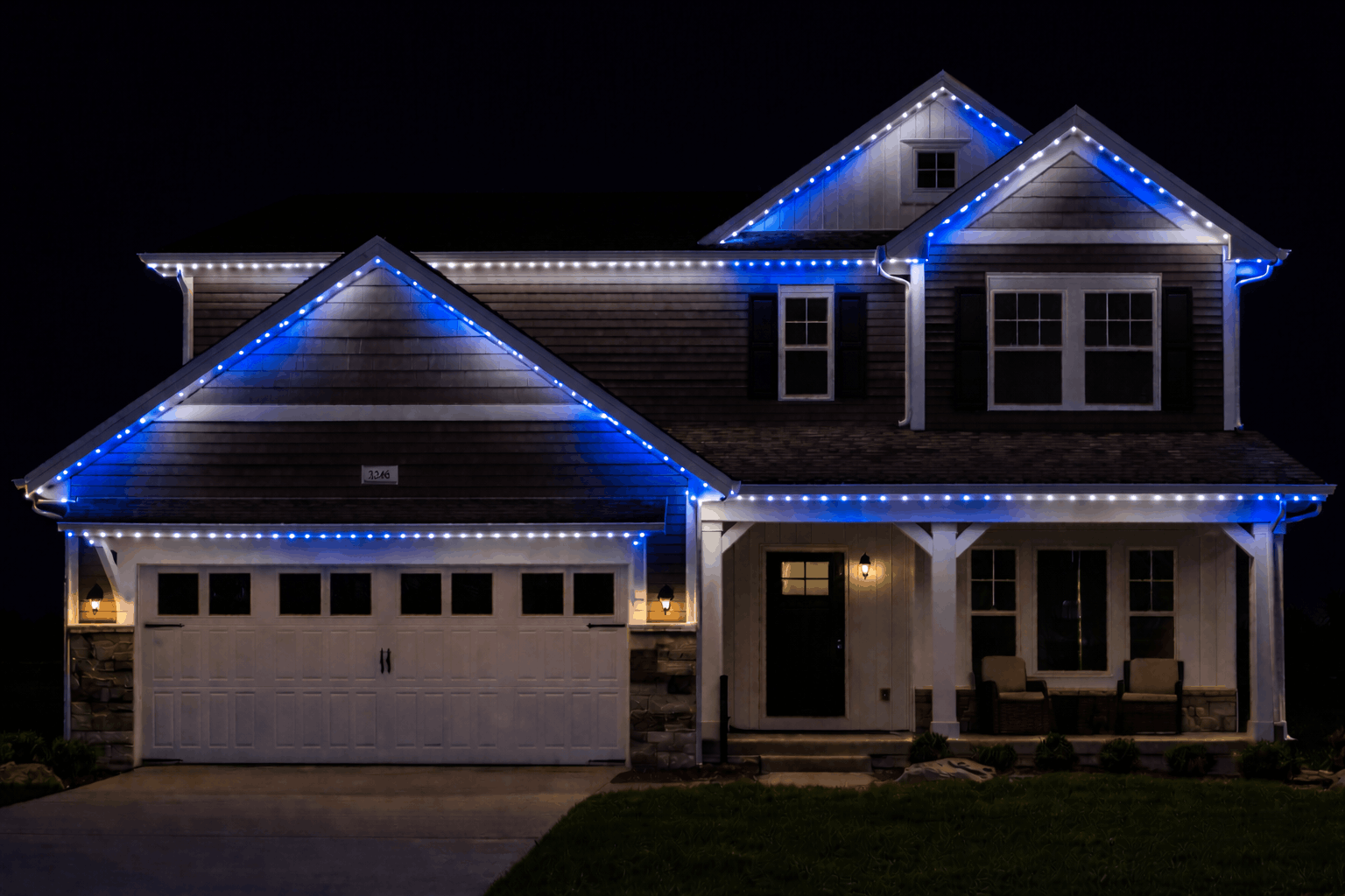 white permanant outdoor lighting