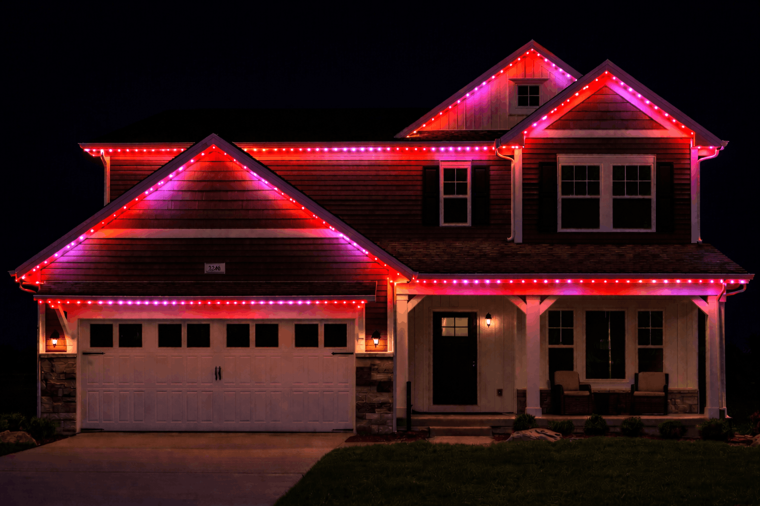 white permanant outdoor lighting
