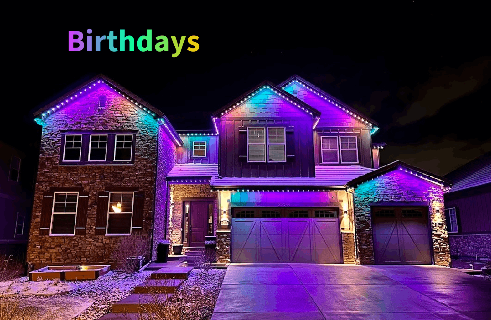 birthday home lighting